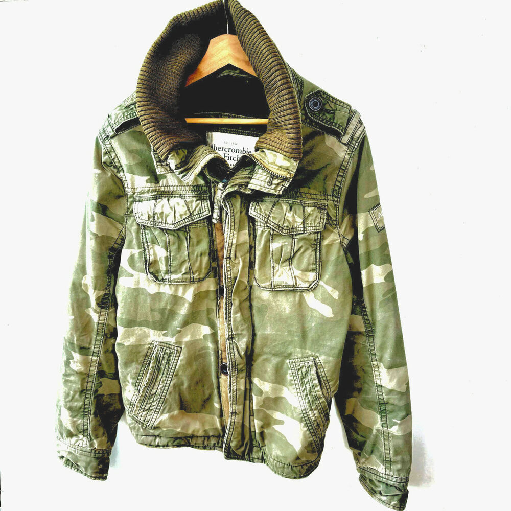 Abercrombie & Fitch Men’s Camouflage Utility Jacket - Olive Green
